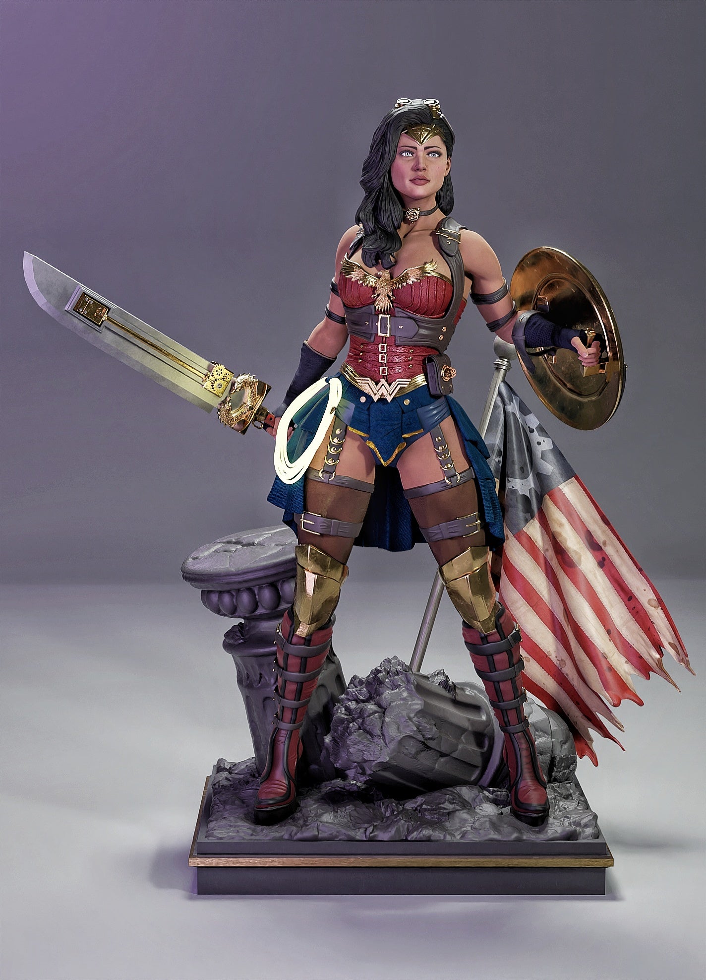 0871 Steampunk Wonder Woman - STL 3D Print Files