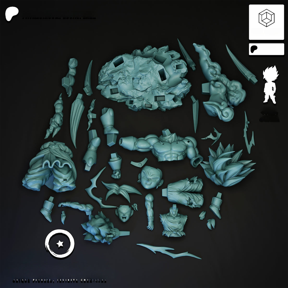 1762 Broly vs Goku_Dragon Ball - STL 3D Print Files