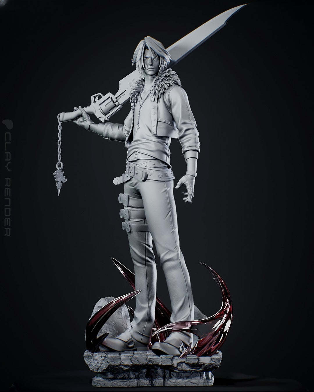1370 Squall Leonhart_Final Fantasy VIII - STL 3D Print Files