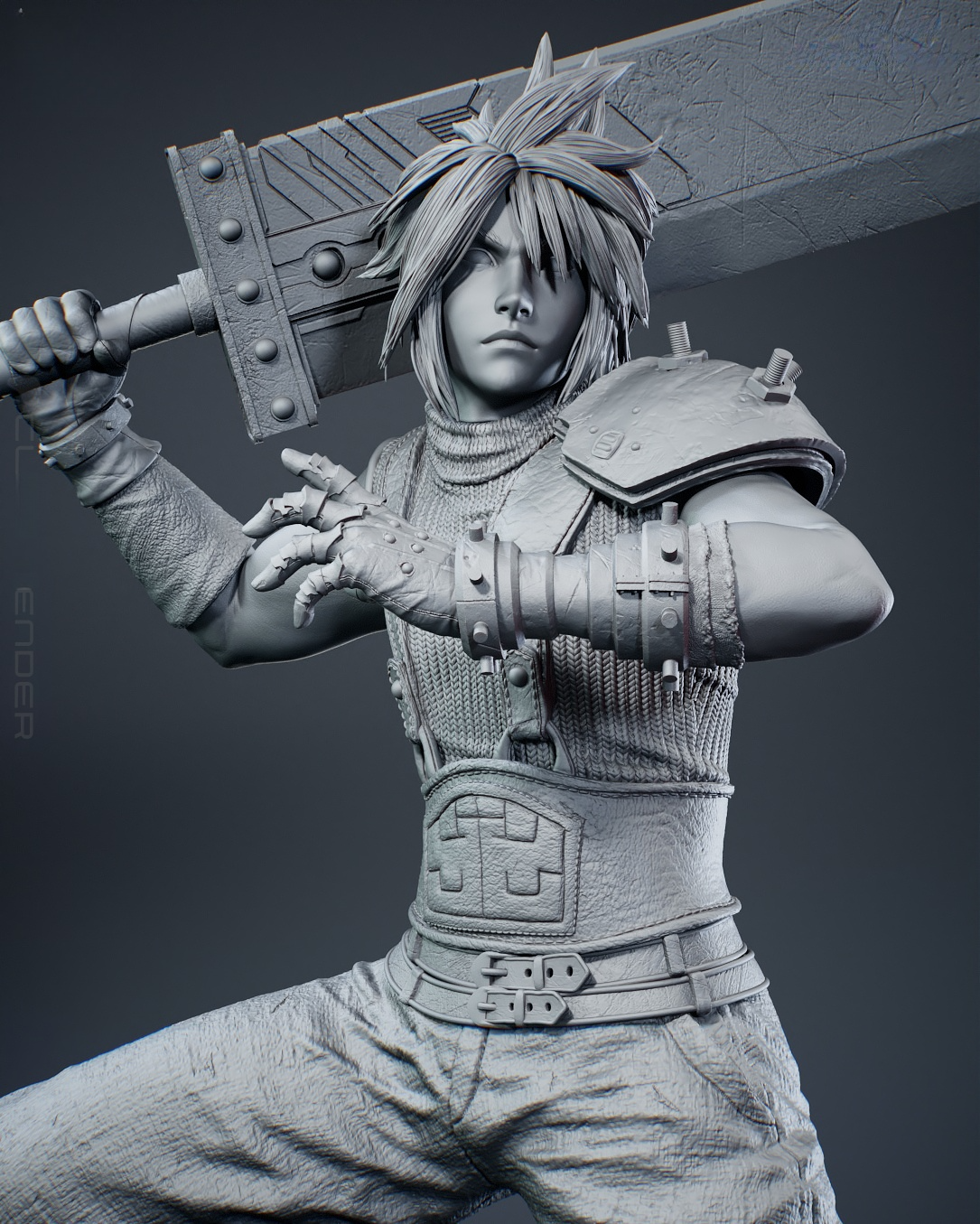 1622 Cloud Strife_Final Fantasy VII - STL 3D Print Files