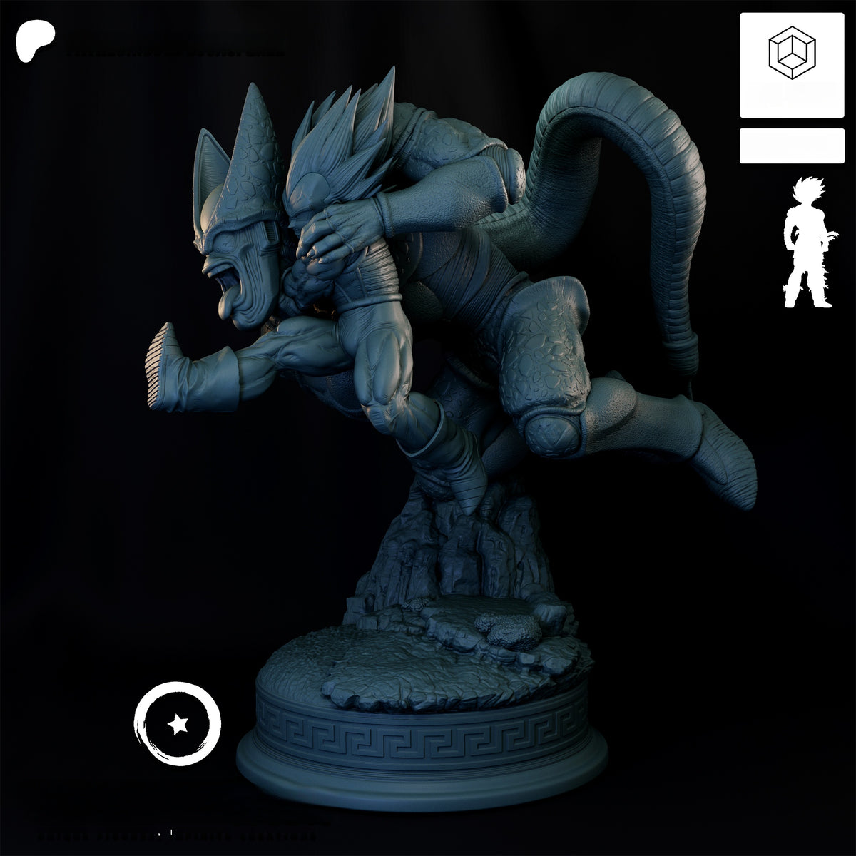 1764 Vegeta vs Cell_Dragon Ball Z - STL 3D Print Files