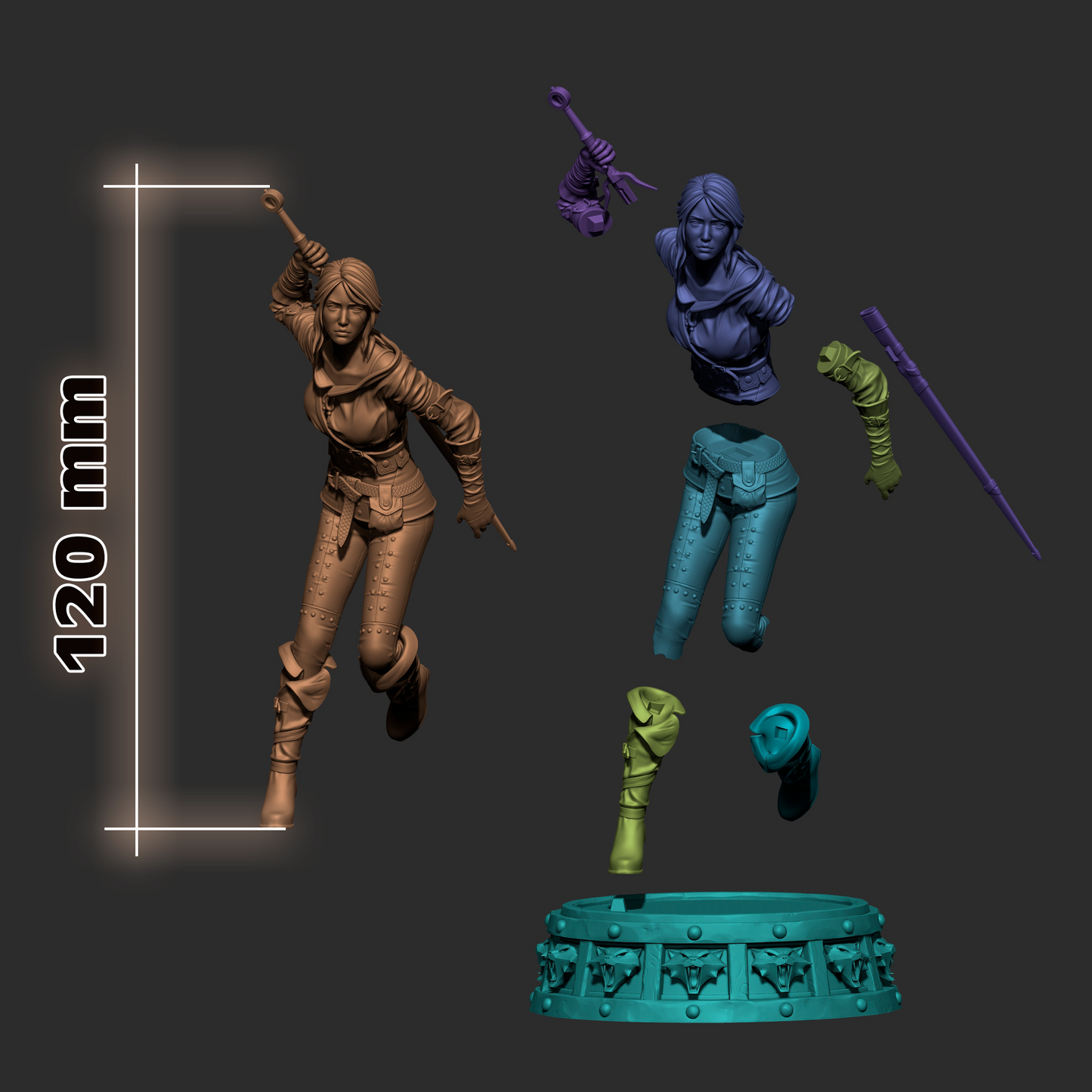 1199 Ciri_The Witcher3 - STL 3D Print Files