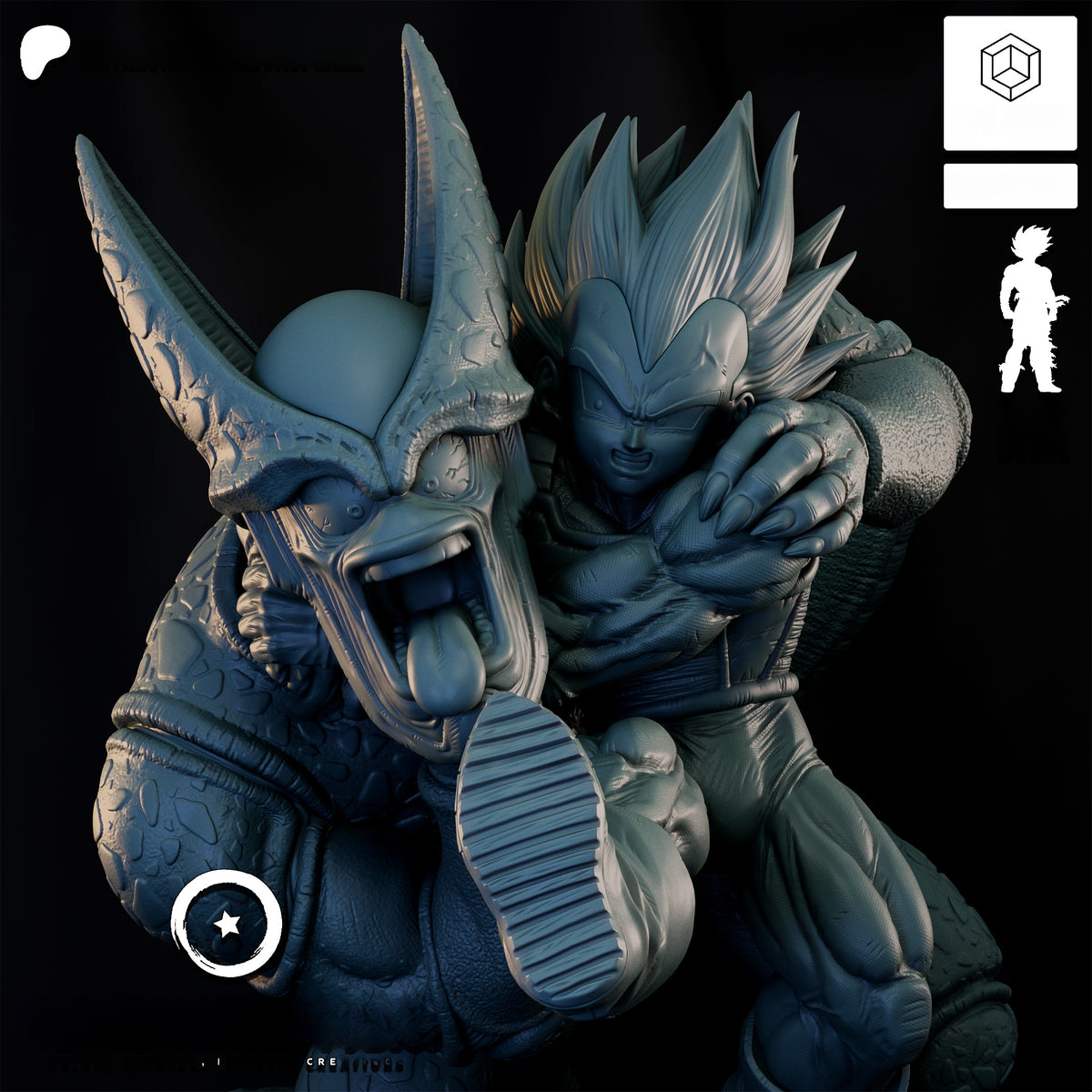 1764 Vegeta vs Cell_Dragon Ball Z - STL 3D Print Files