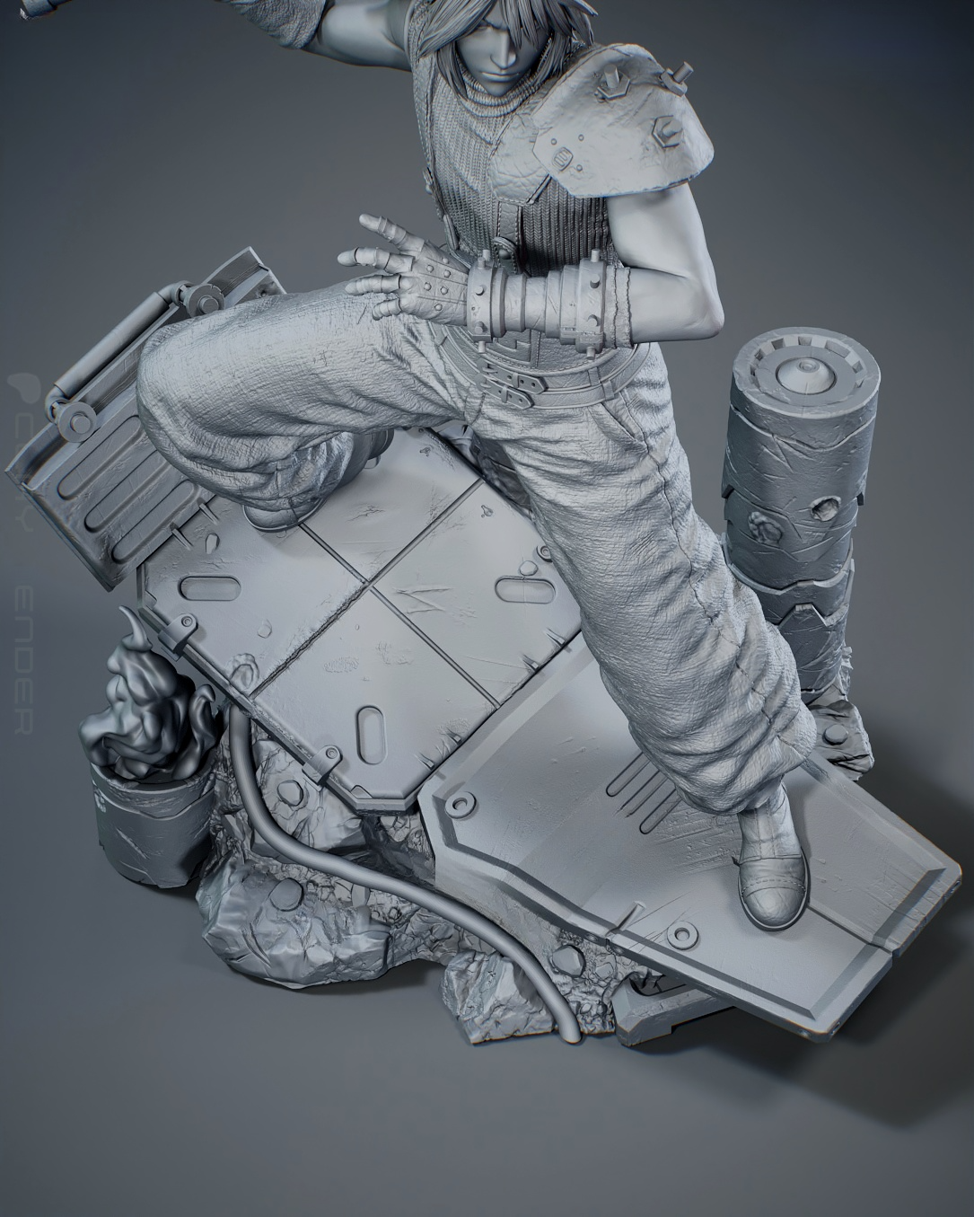 1622 Cloud Strife_Final Fantasy VII - STL 3D Print Files