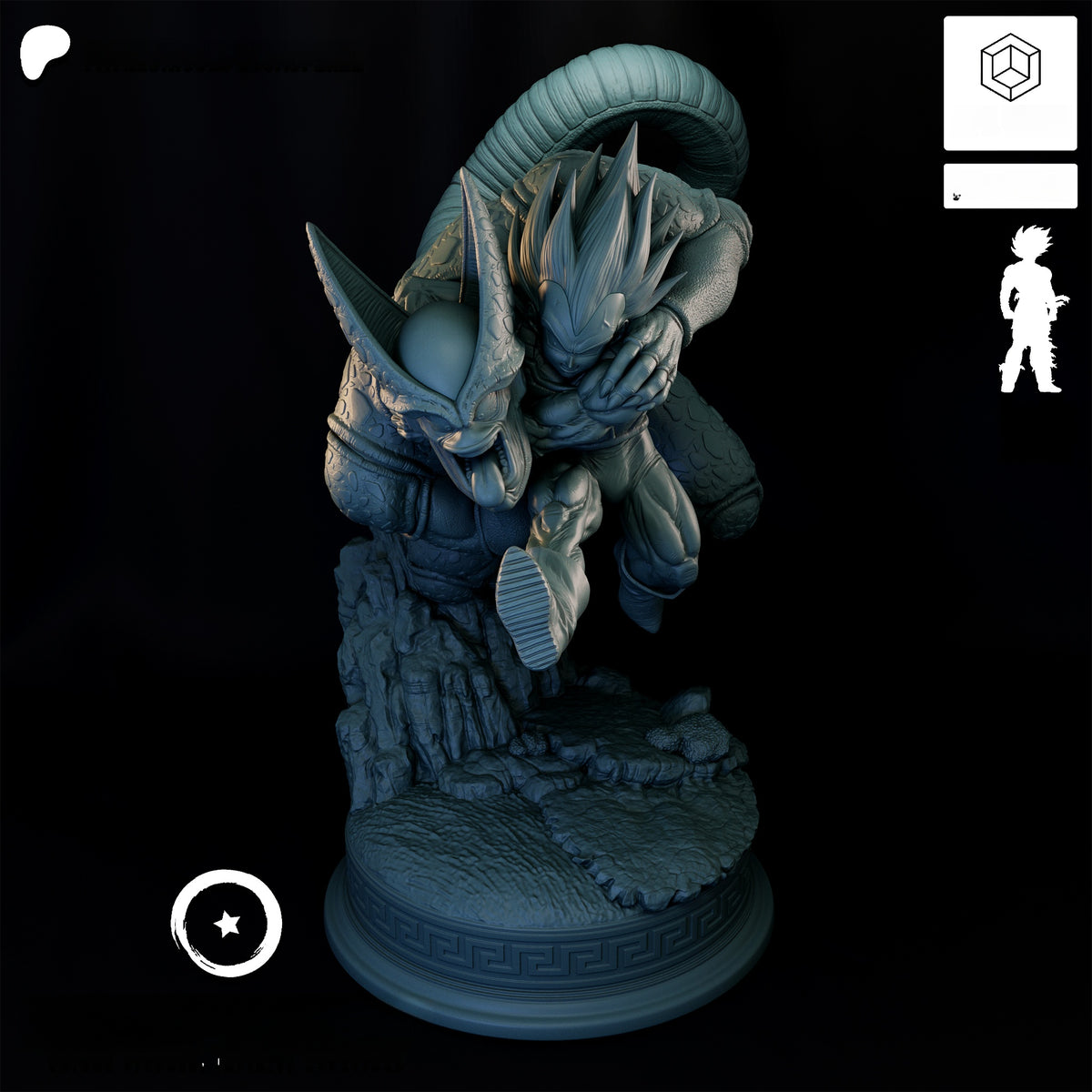 1764 Vegeta vs Cell_Dragon Ball Z - STL 3D Print Files