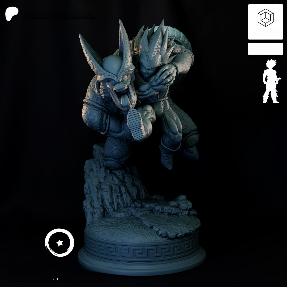 1764 Vegeta vs Cell_Dragon Ball Z - STL 3D Print Files