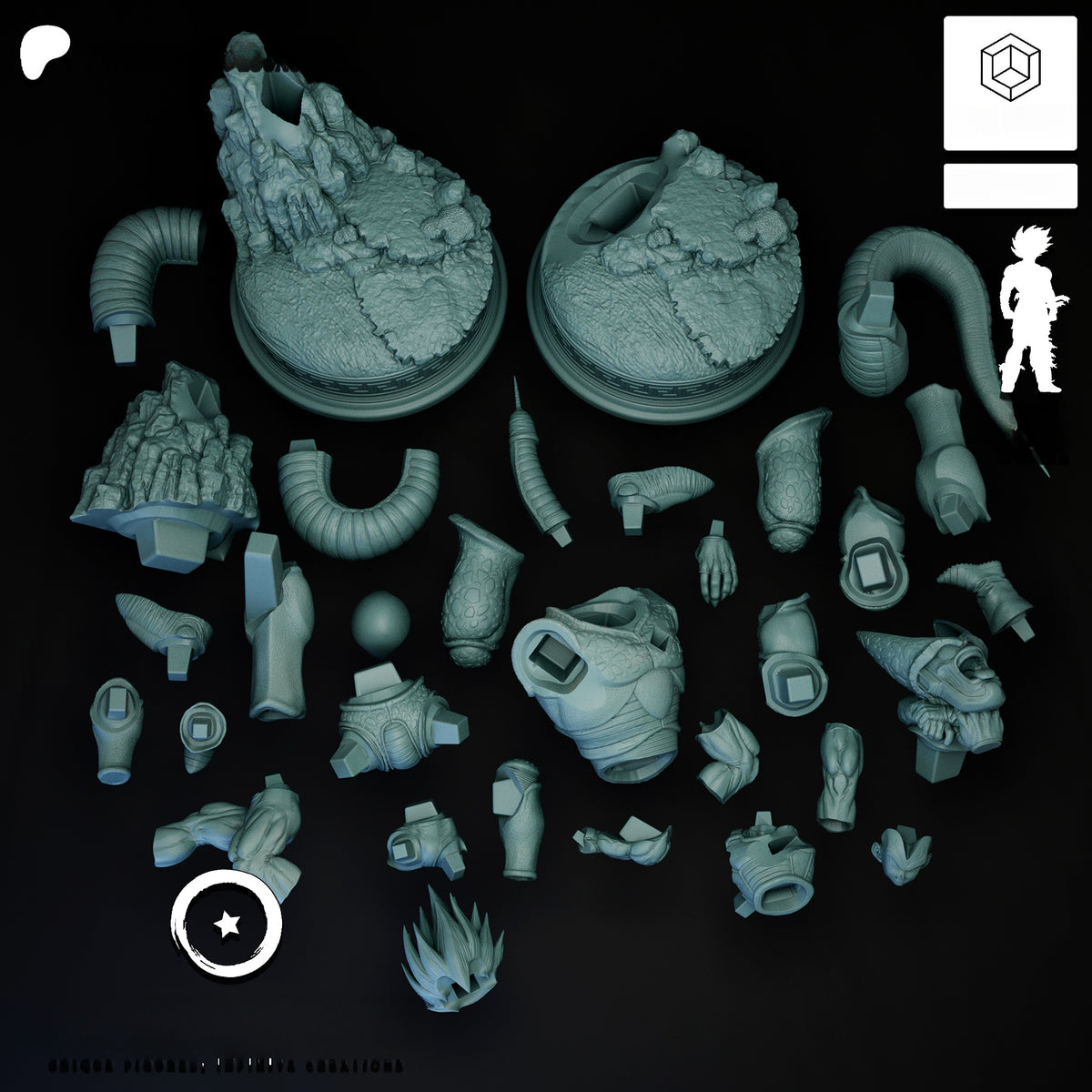 1764 Vegeta vs Cell_Dragon Ball Z - STL 3D Print Files