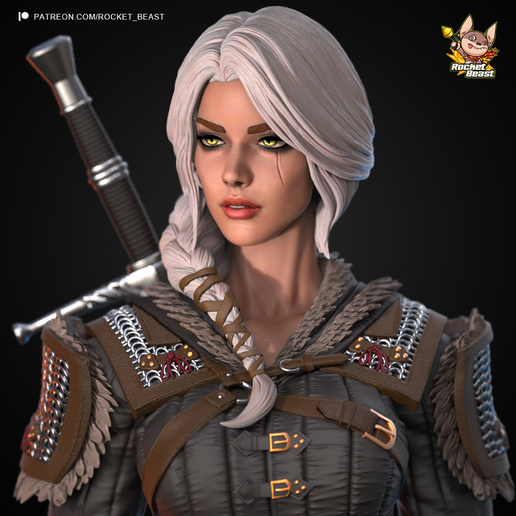2075 Ciri_The Witcher - STL 3D Print Files