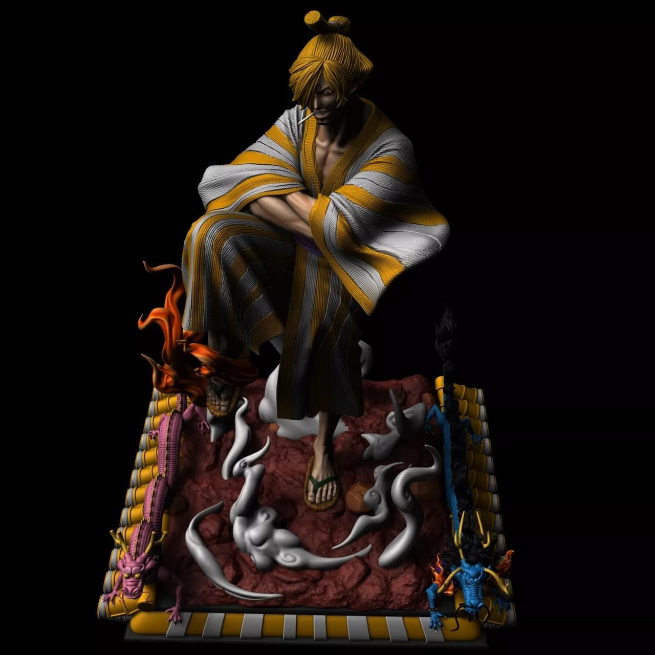 0240 Sanji e Kaido (OP) - STL 3D Print Files