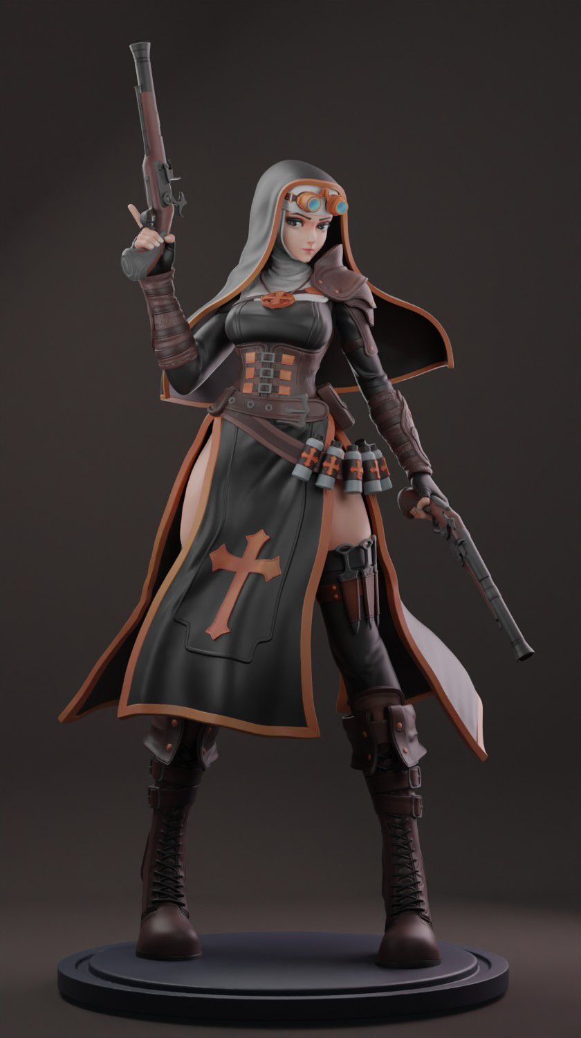 1063 Hunter Nun - STL 3D Print Files