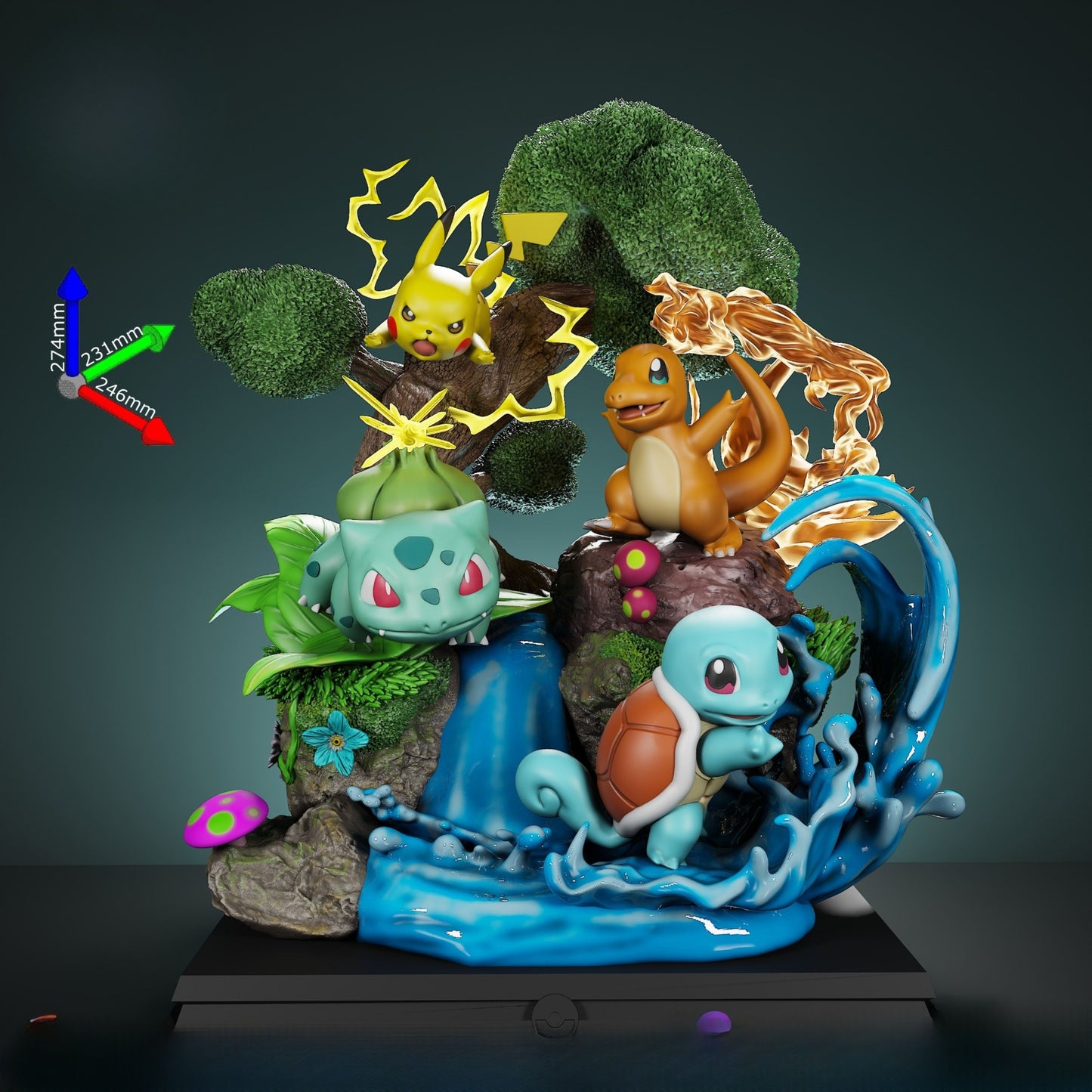 0291 Pokemons Iniciales Diroama - STL 3D Print Files