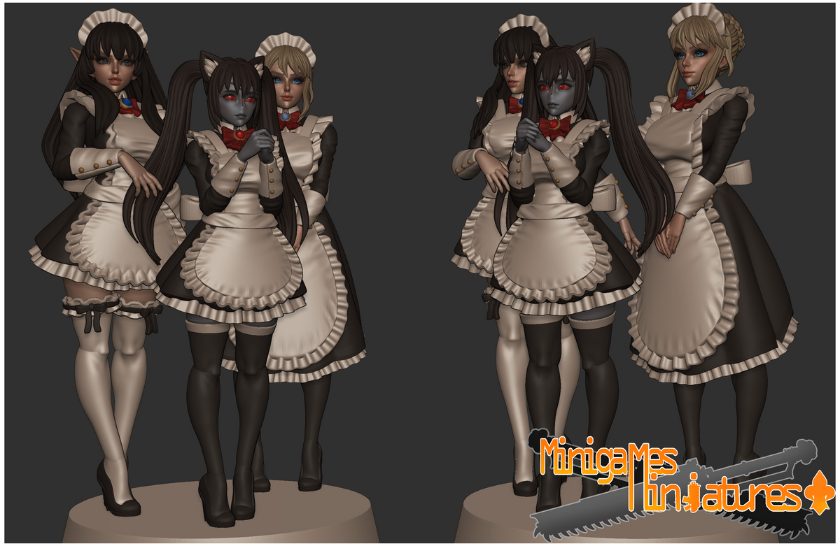 1875 Space Maids Waifus_Miniatures - STL 3D Print Files