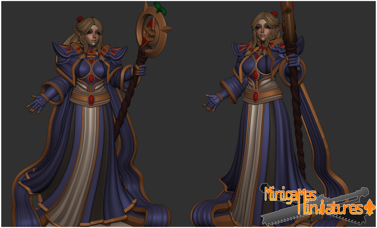 1876 Space Komissar_Space Elf_Miniatures - STL 3D Print Files