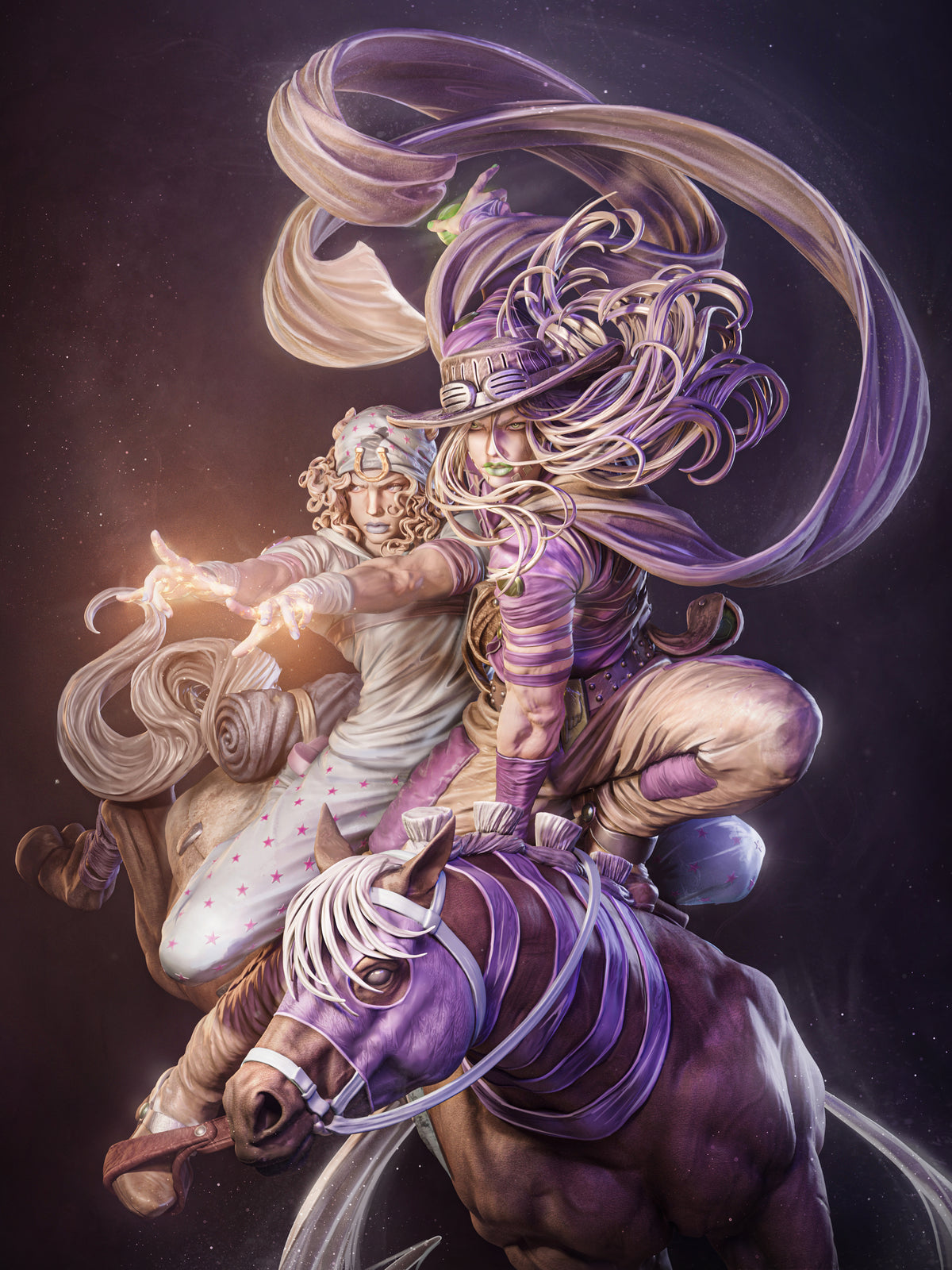 2102 JohnnyJoestar&GyroZeppeli_JoJo's Bizarre Adventure - STL 3D Print Files