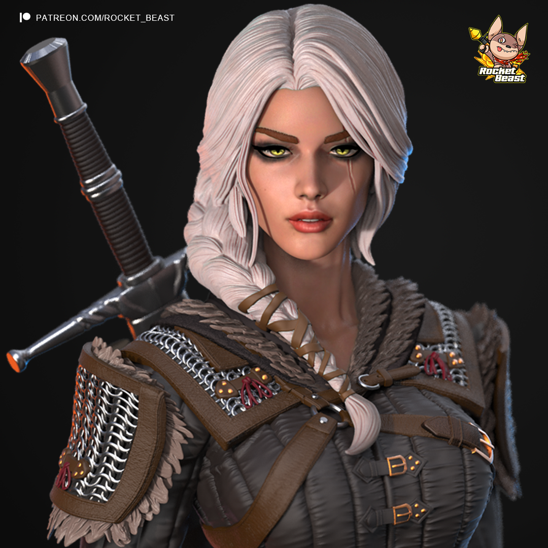 2075 Ciri_The Witcher - STL 3D Print Files