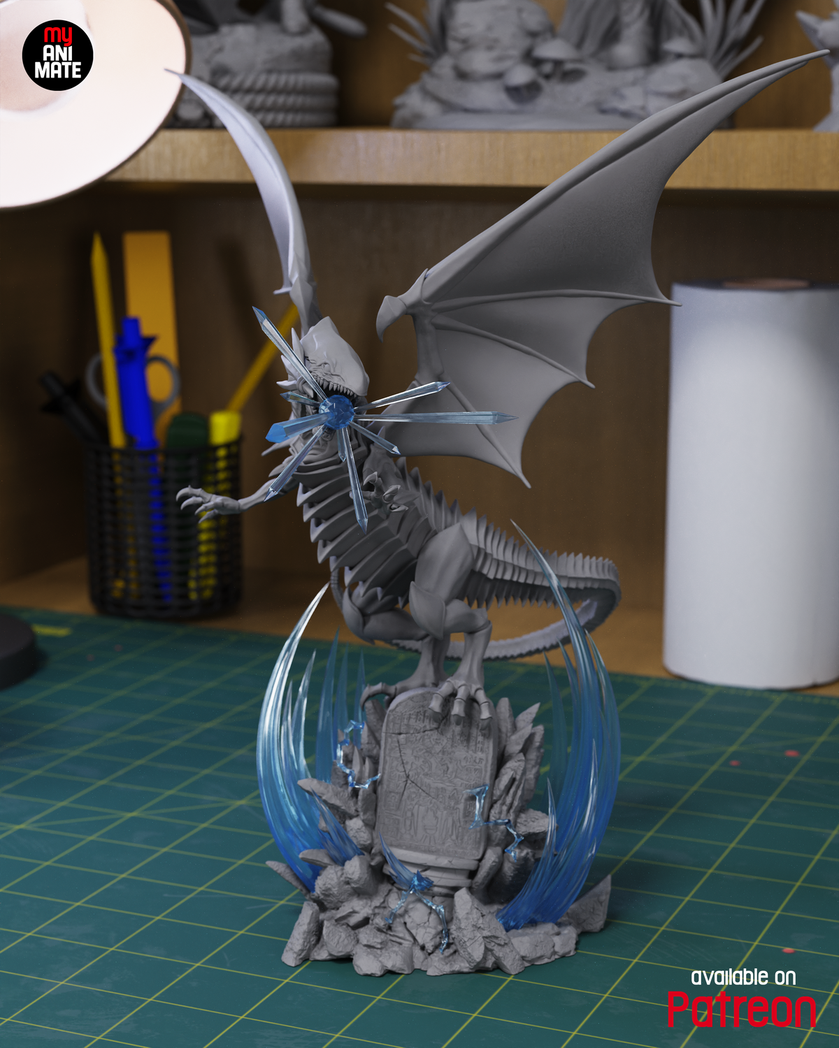 1916 Dragon Blanco de Ojos Azules - STL 3D Print Files