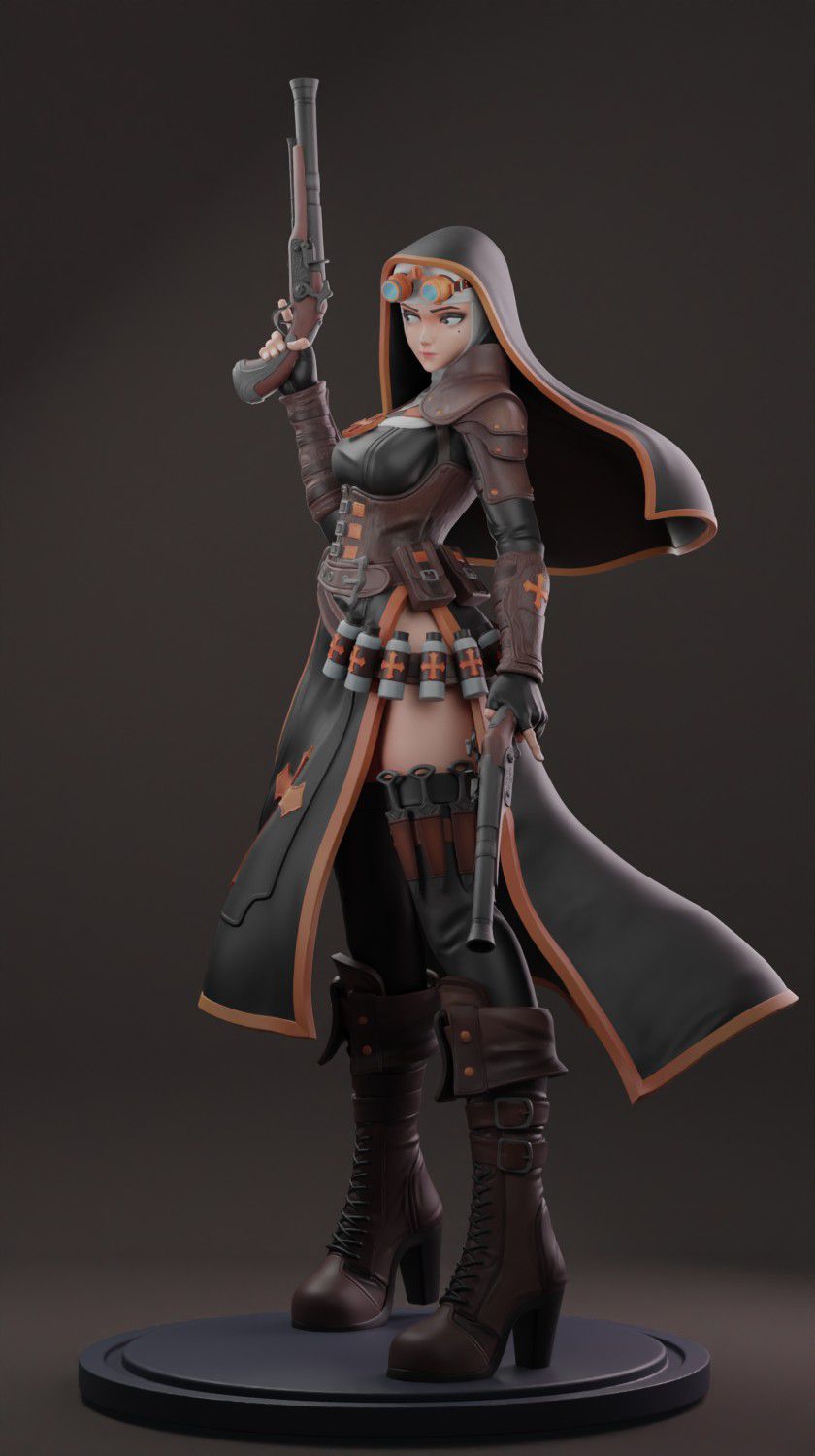 1063 Hunter Nun - STL 3D Print Files