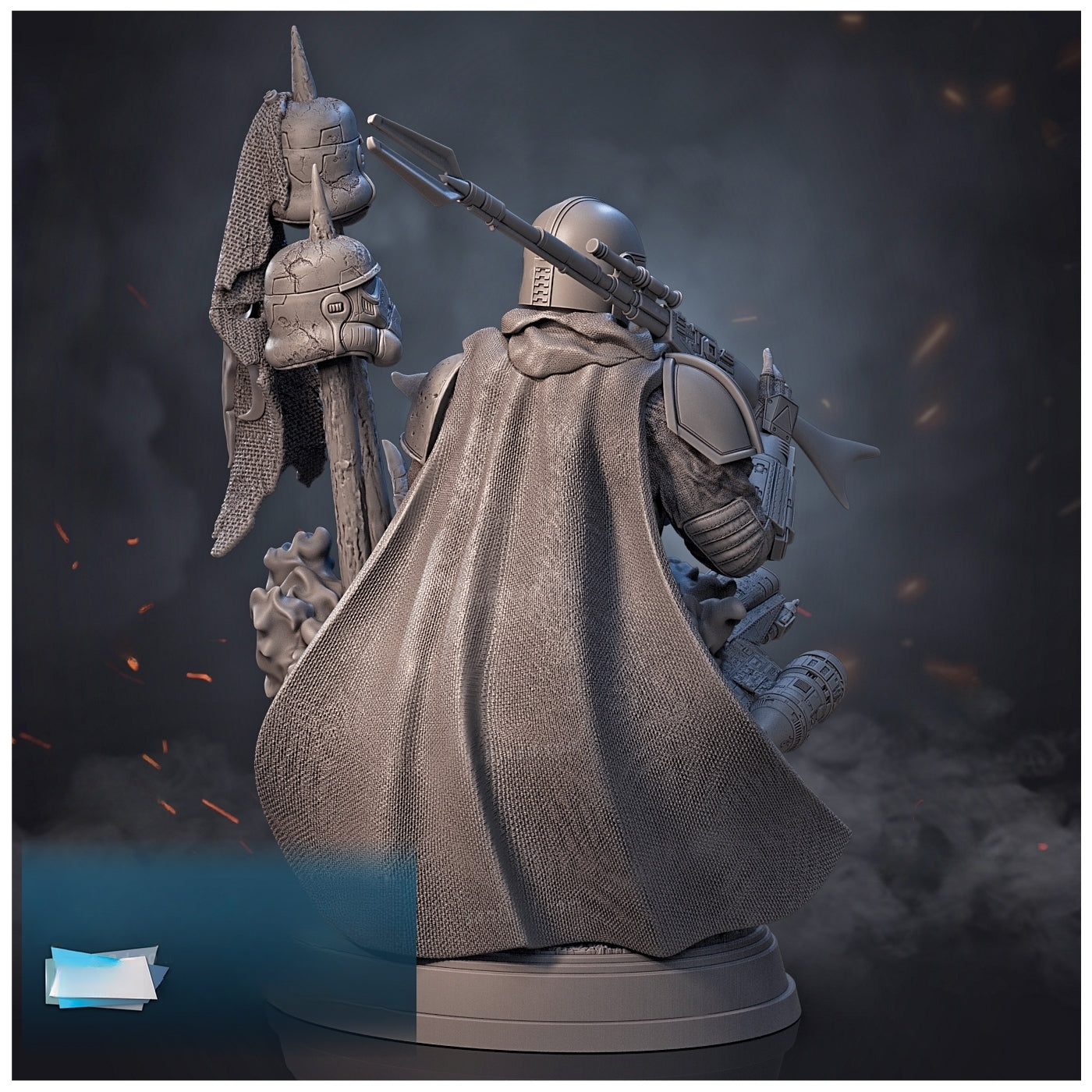 0656 Mandalorian and Baby Yoda DIORAMA - The Mandalorian (1318) - STL 3D Print Files