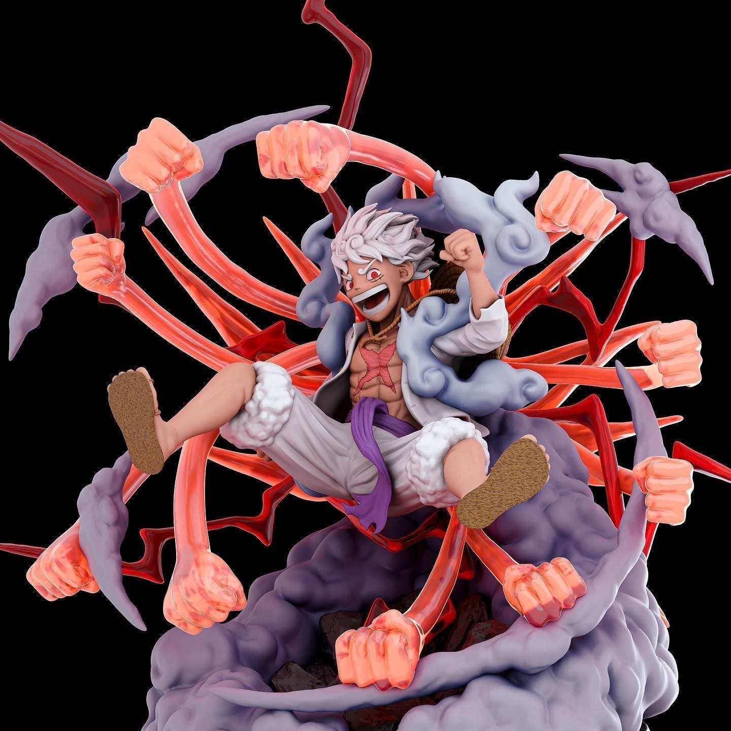 0127 Luffy Gear 5 - One Piece (1525) - STL 3D Print Files