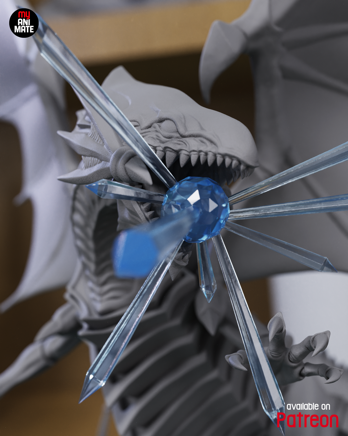 1916 Dragon Blanco de Ojos Azules - STL 3D Print Files