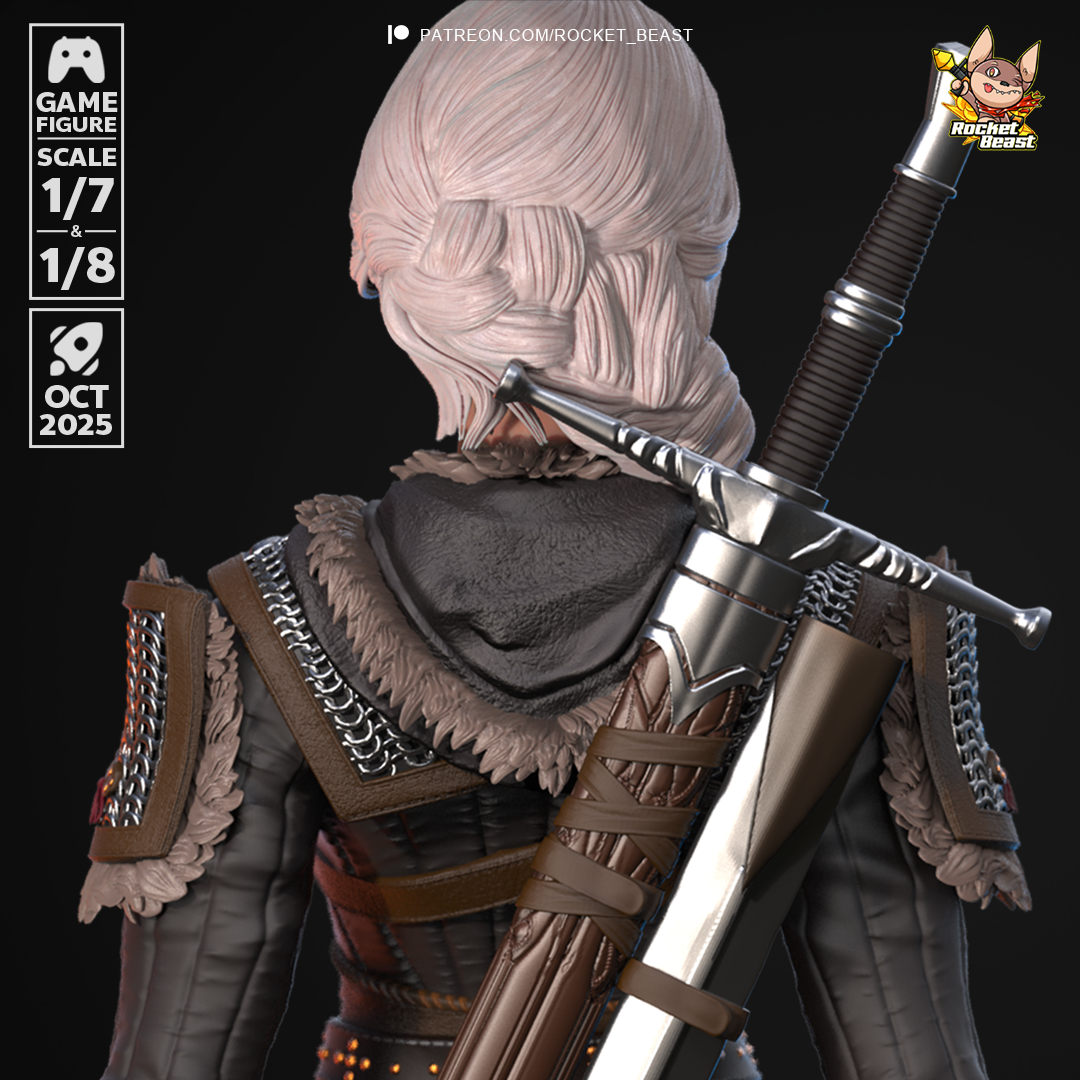 2075 Ciri_The Witcher - STL 3D Print Files