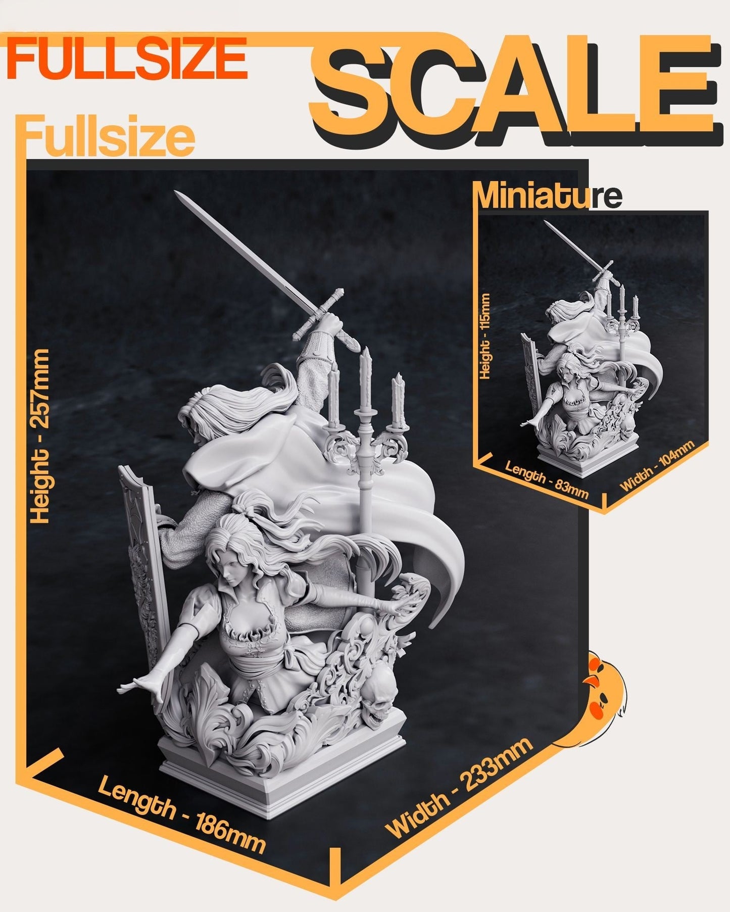 0710 Alucard AND Maria - Symphony of the Night - STL 3D Print Files
