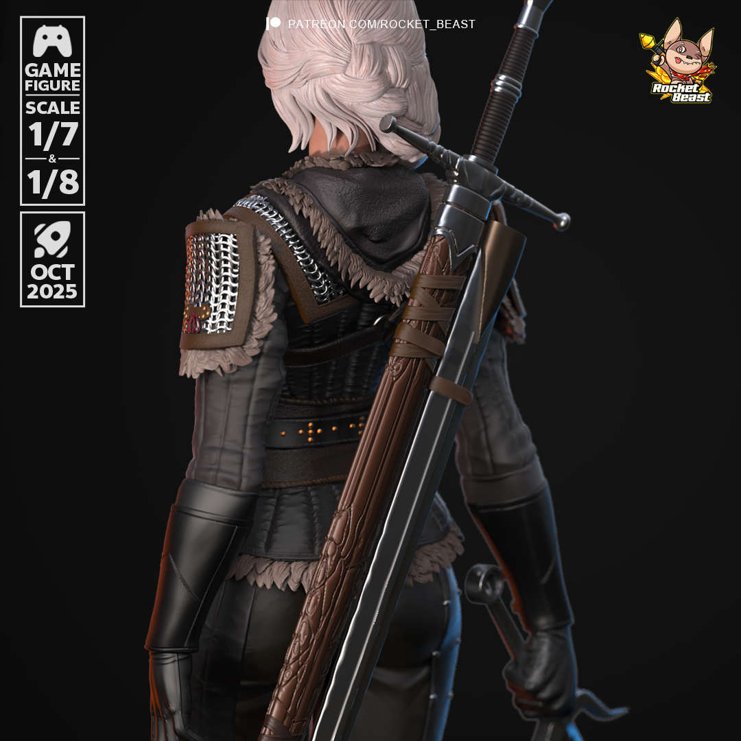 2075 Ciri_The Witcher - STL 3D Print Files