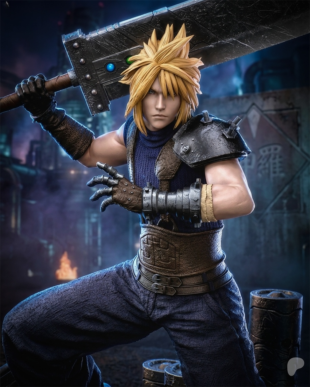 1622 Cloud Strife_Final Fantasy VII - STL 3D Print Files