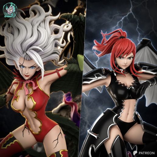 1987 Erza Scarlet&Mirajane Strauss_Fairy Tail - STL 3D Print Files