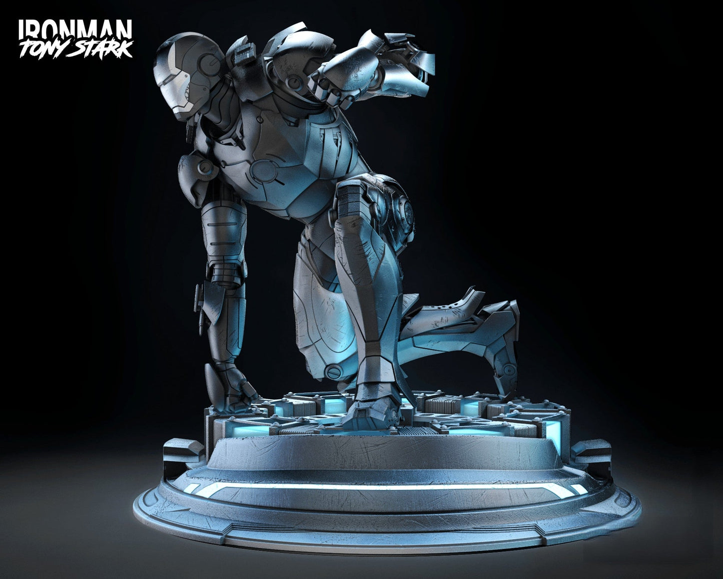 0757 Iron Man Landing Pose - Marvel Comics - STL 3D Print Files