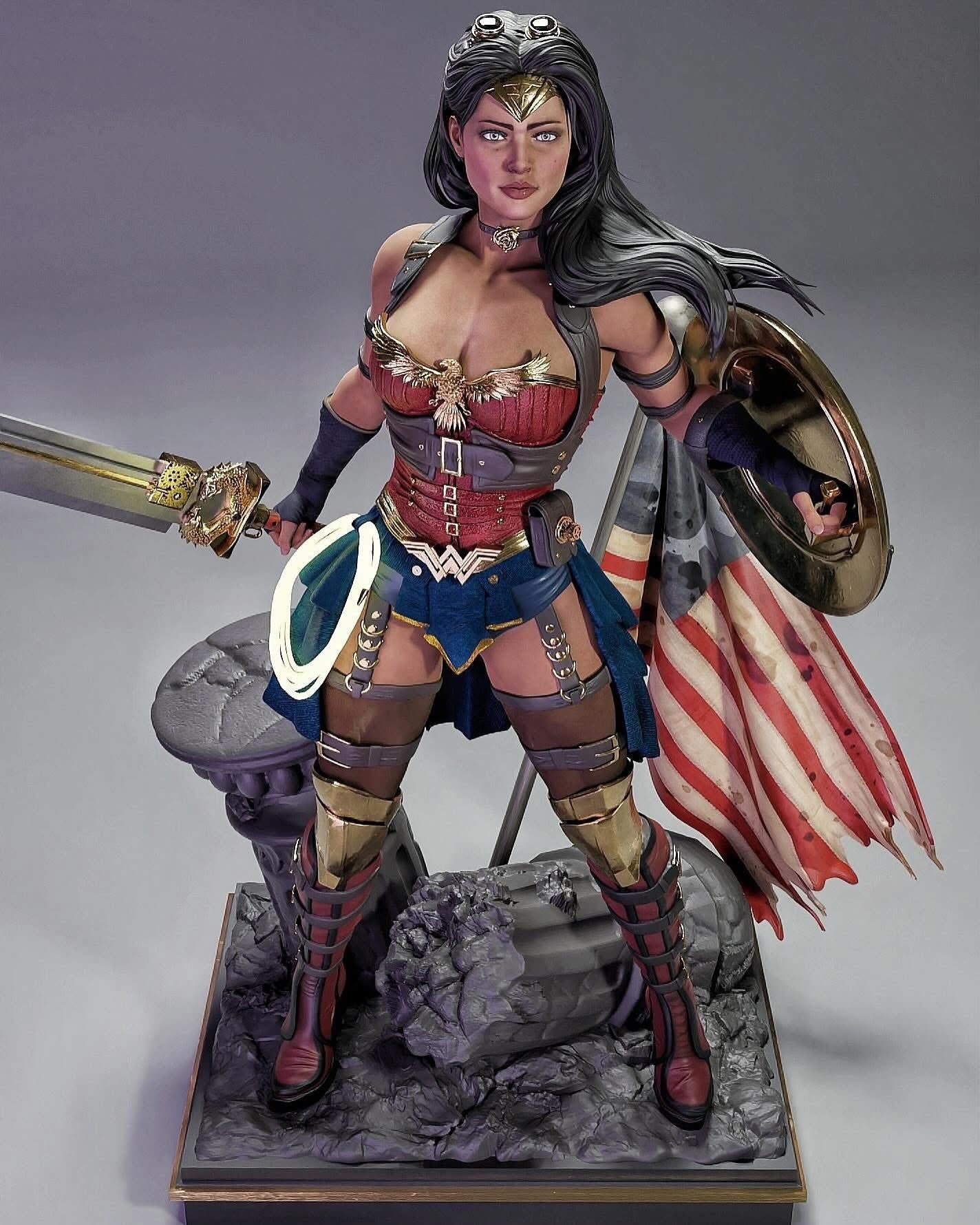 0871 Steampunk Wonder Woman - STL 3D Print Files