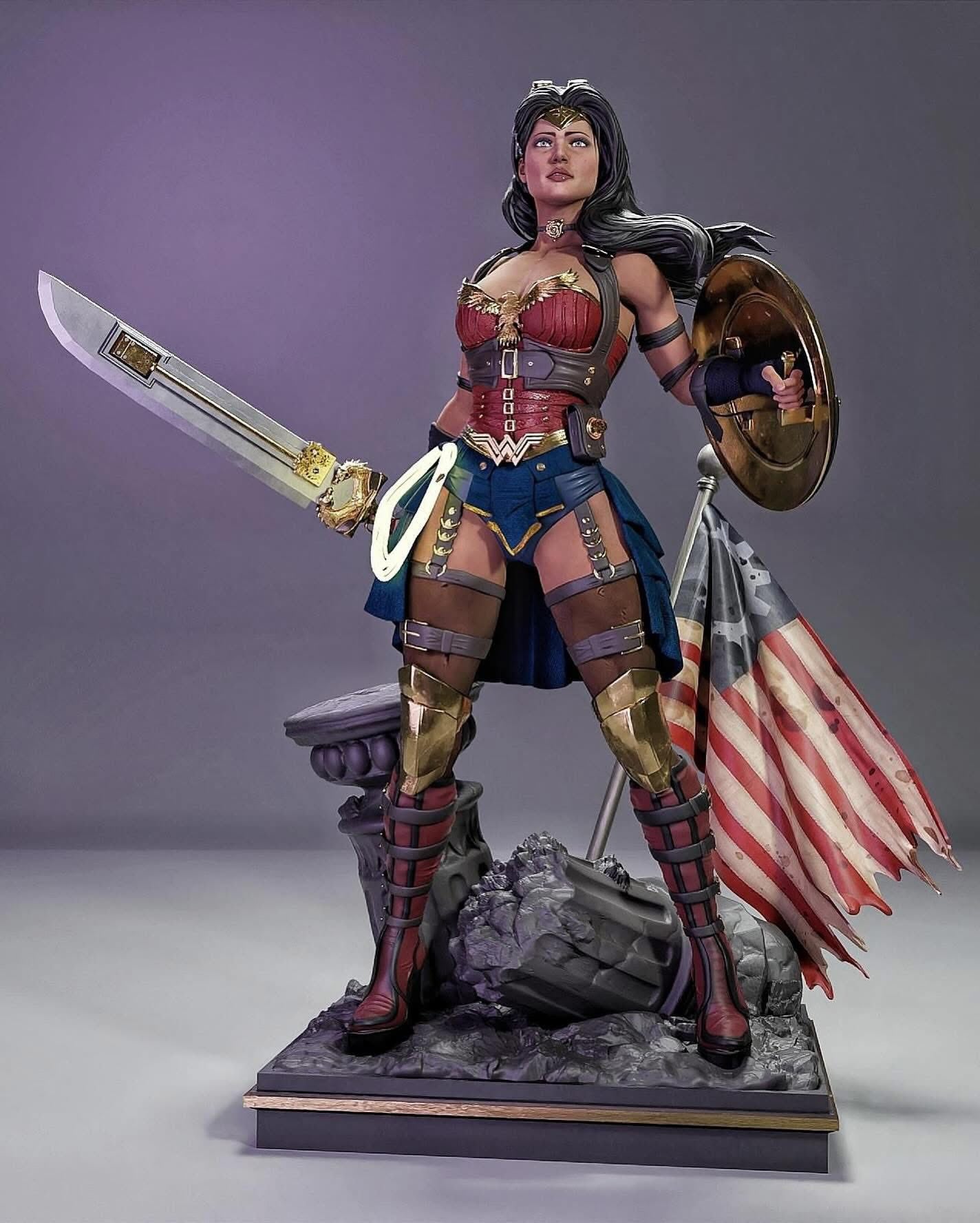 0871 Steampunk Wonder Woman - STL 3D Print Files