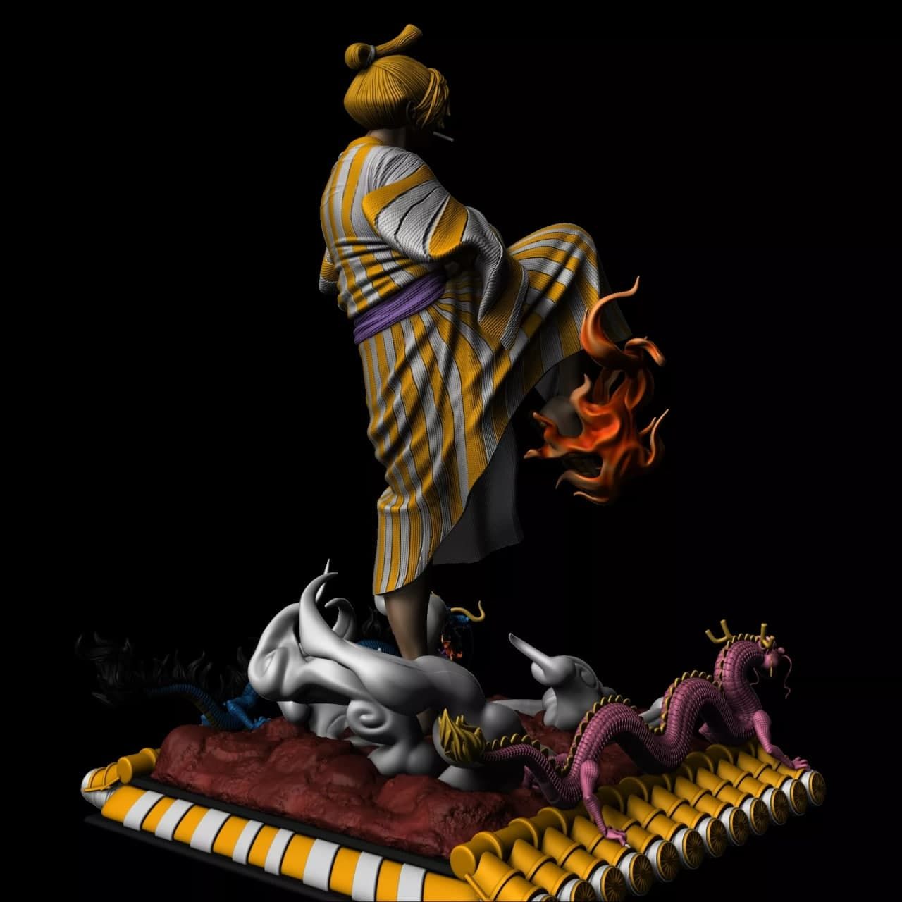 0240 Sanji e Kaido (OP) - STL 3D Print Files