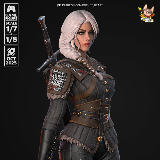 2075 Ciri_The Witcher - STL 3D Print Files