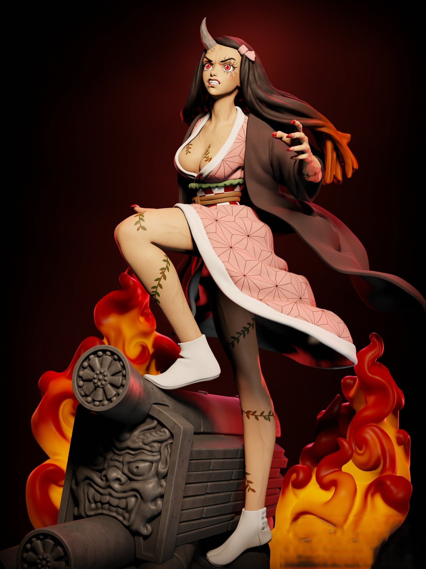 0488 Nezuko Kamado - Kimetsu no Yaiba (1340) - STL 3D Print Files
