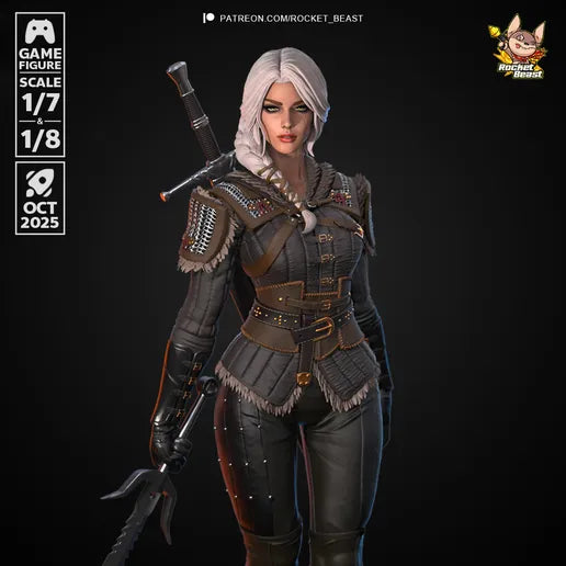 2075 Ciri_The Witcher - STL 3D Print Files