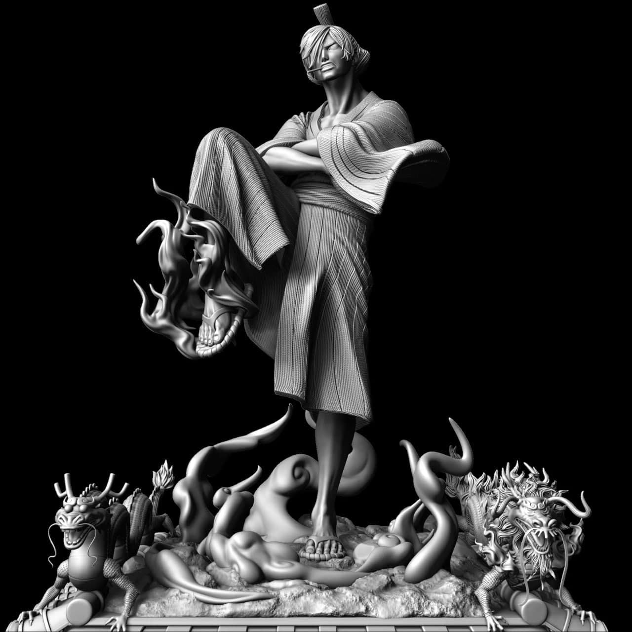 0240 Sanji e Kaido (OP) - STL 3D Print Files