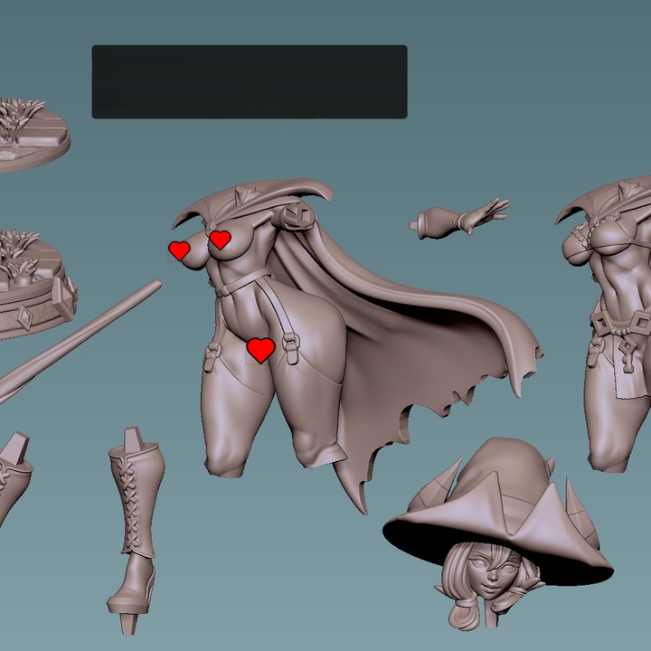 1690 Hexmoor_Dungeon Witch_Miniature NSFW - STL 3D Print Files