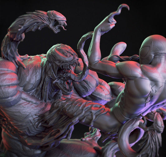 0121 Spider-Man VS Venom (1483) - STL 3D Print Files