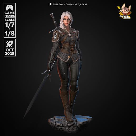 2075 Ciri_The Witcher - STL 3D Print Files