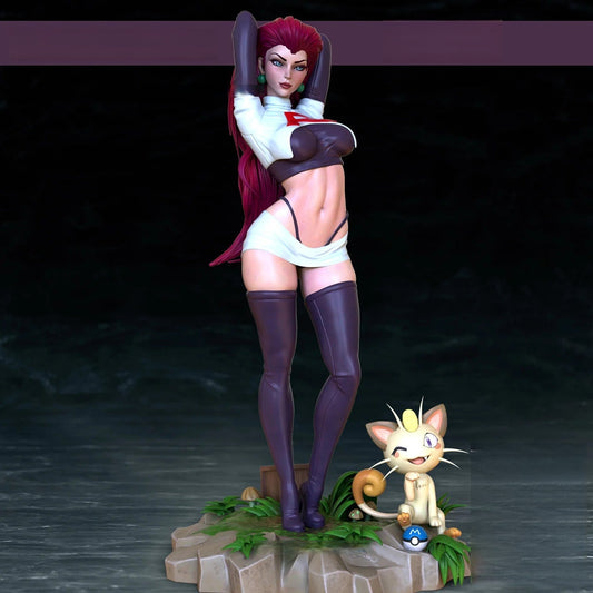 0428 Jessie NSFW and Meowth - Pokemon - STL 3D Print Files