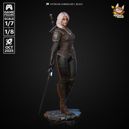 2075 Ciri_The Witcher - STL 3D Print Files