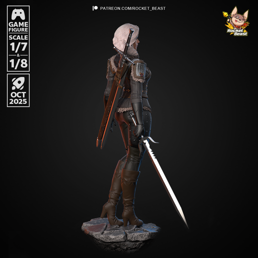 2075 Ciri_The Witcher - STL 3D Print Files