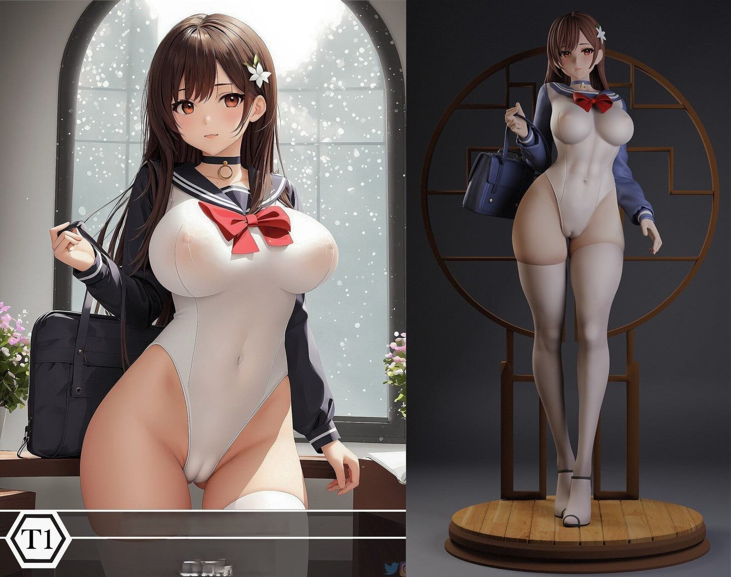 0680 Sexy Schoolgirl - STL 3D Print Files