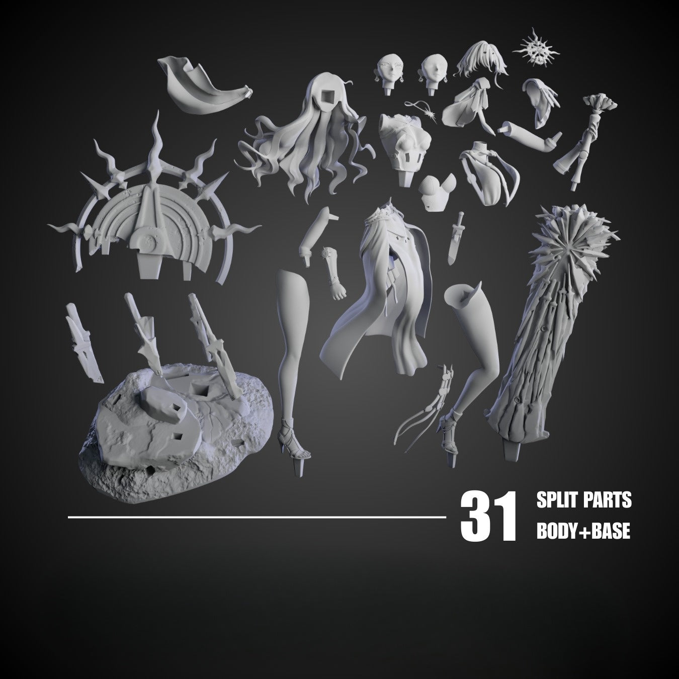 1077 Augusta_Wuthering Waves - STL 3D Print Files