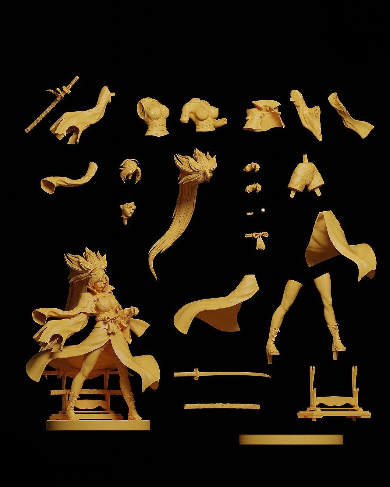 1099 Baiken_Guilty Gear NSFW - STL 3D Print Files