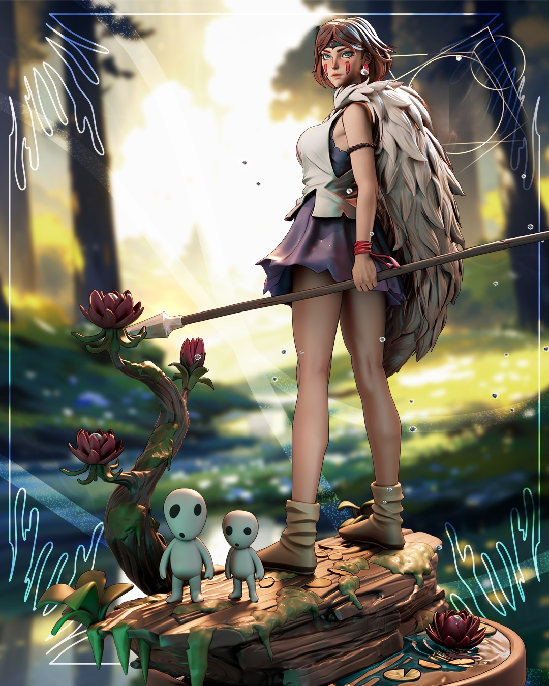 1797 San_Princess Mononoke - STL 3D Print Files