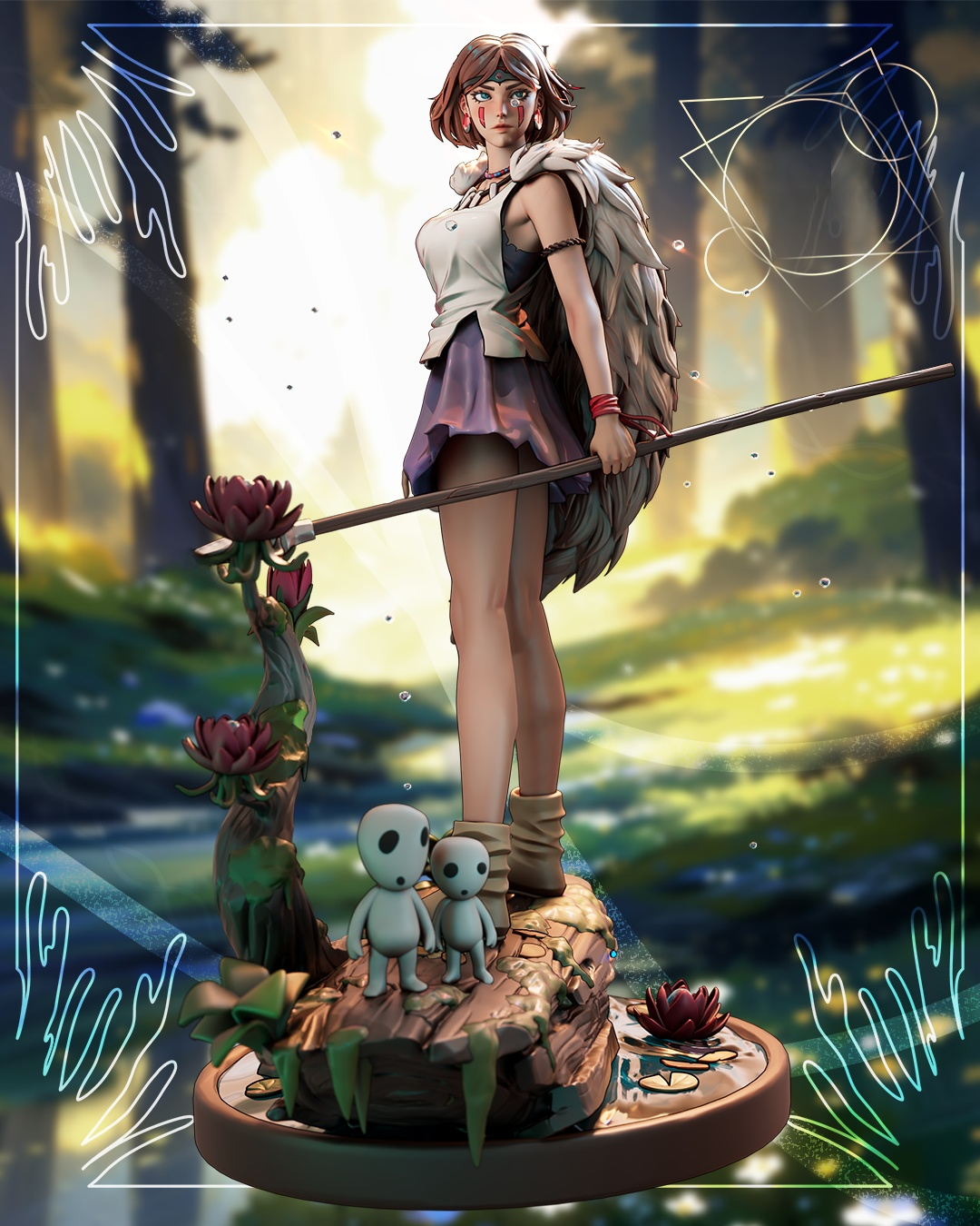1797 San_Princess Mononoke - STL 3D Print Files