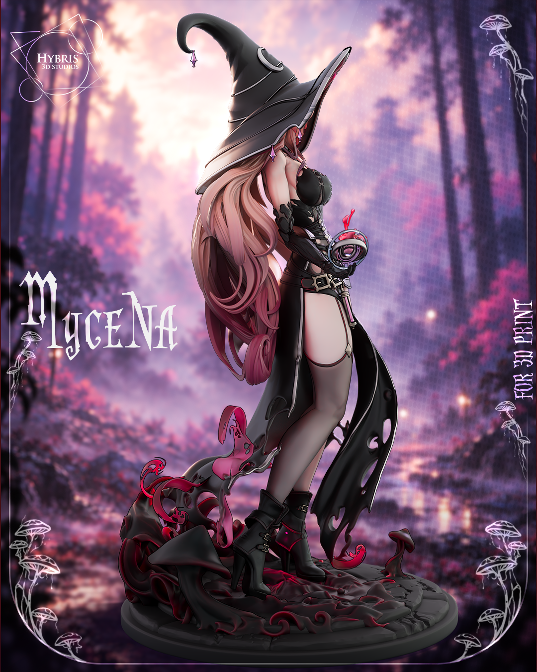 2134 Mycena_Lanternwood Witch - STL 3D Print Files
