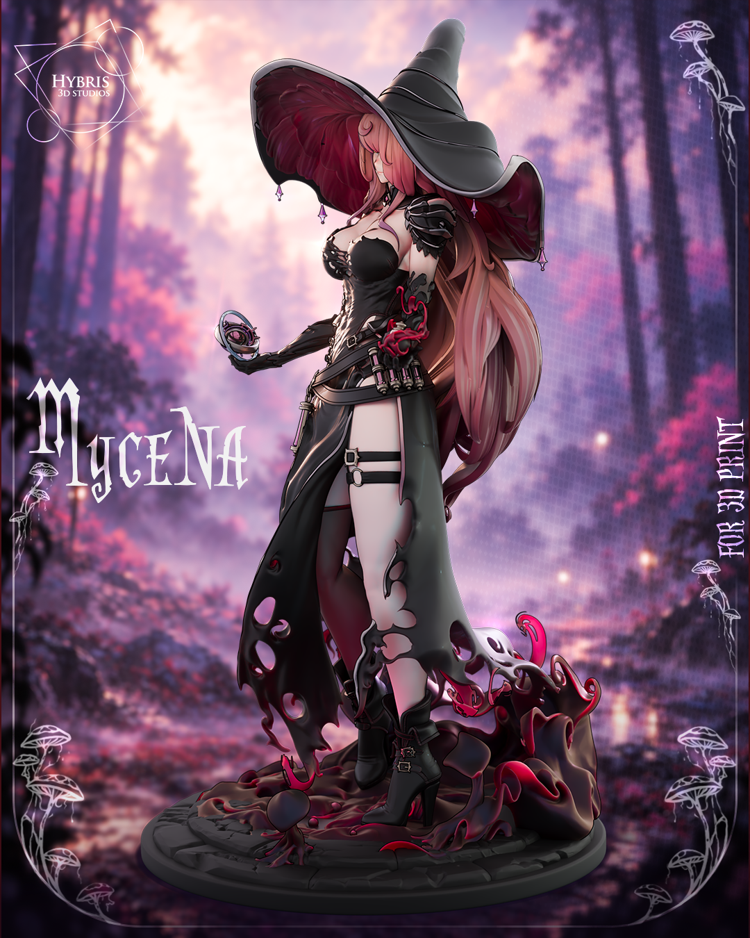 2134 Mycena_Lanternwood Witch - STL 3D Print Files